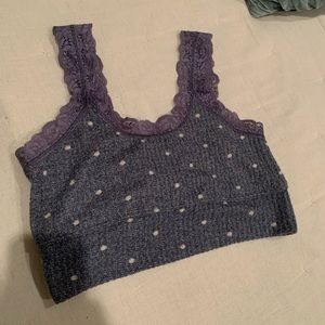 Z Supply navy/cream dot sleep bra